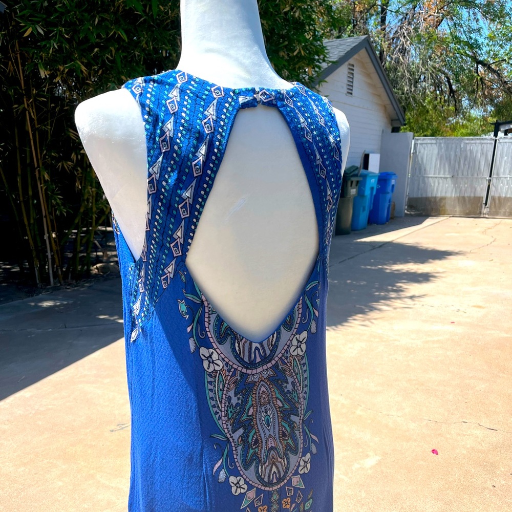 Ecote Blue Patterned Mini Dress